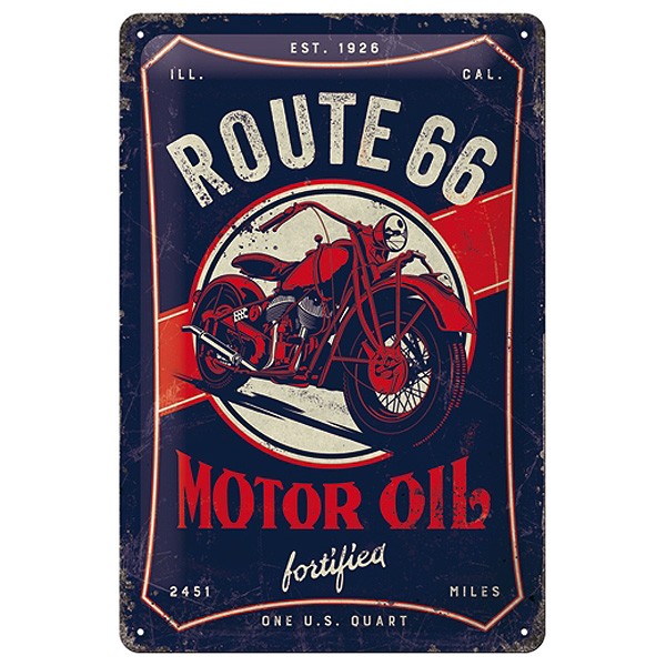 Blechschild Route 66 Motor Oil