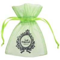 Süßigkeitensäckchen Just Married grün  Süßigkeitensäckchen Just Married grün