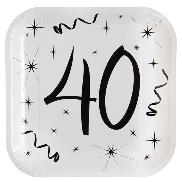Pappteller 40. Geburtstag