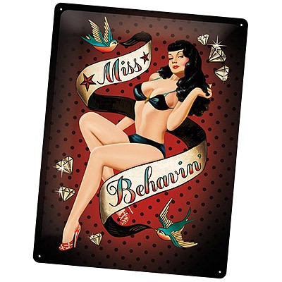 Blechschild PinUp Miss Behavin