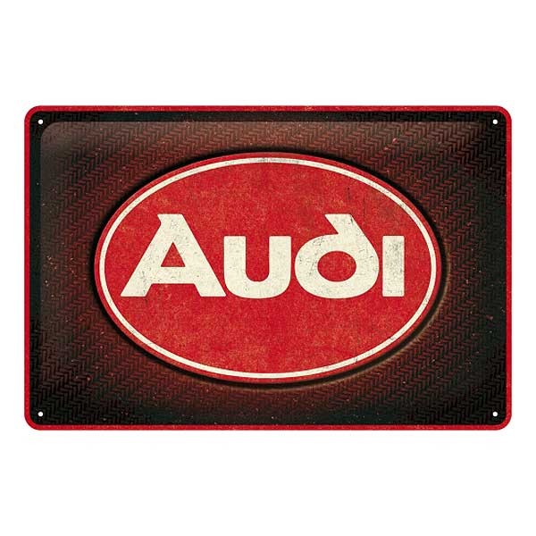 Blechschild Audi Logo Red Shine