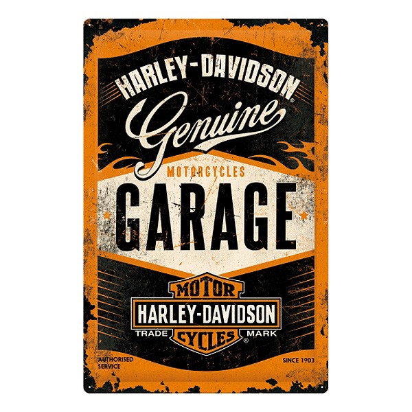 Großes Harley Davidson Blechschild Garage 40x60cm