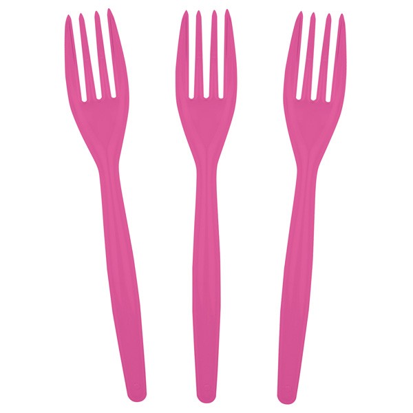 Plastikgabeln pink 20 Stück