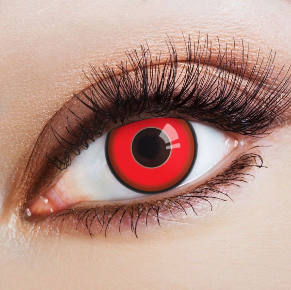 Kontaktlinsen rot mit schwarzen Rand
