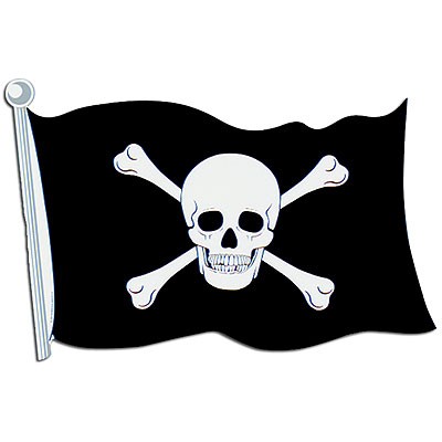 Piratenflagge mit Totenkopf schwarz-weiß 152x91cm , günstige