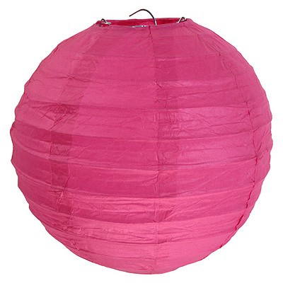 Partydeko großer pinker Papierlampion xl