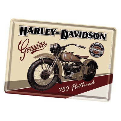 Blechpostkarte Harley Davidson Flathead