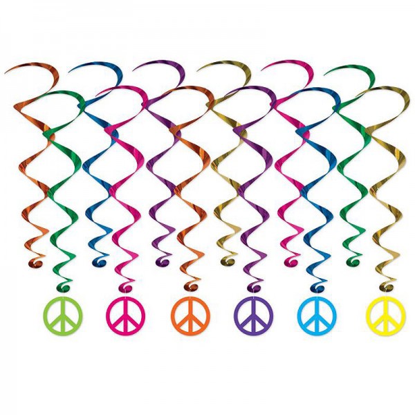 Spiralhänger Peacezeichen 60er Jahre Party