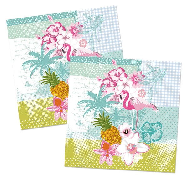 Servietten Tropical Flamingo - 20 Stück