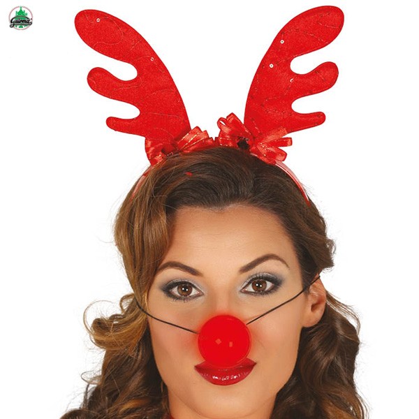 Weihnachts-Set Rudolph Geweih Nase
