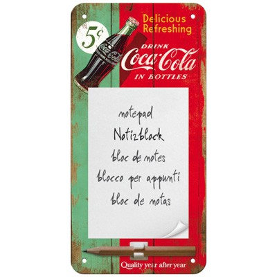 Notizblock-Schild Coca-Cola Bottle
