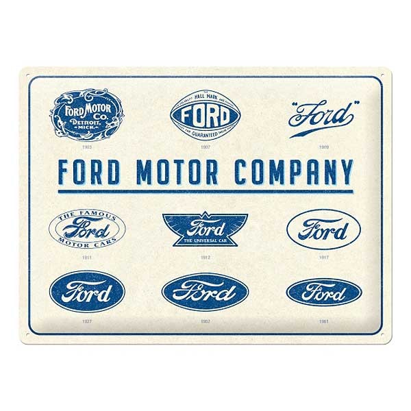 Blechschild Entwicklung Ford Logos