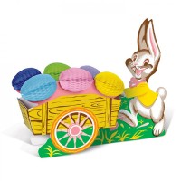 Tischdeko Osterhase mit Eierkarren Tischdeko Osterhase mit Eierkarren
