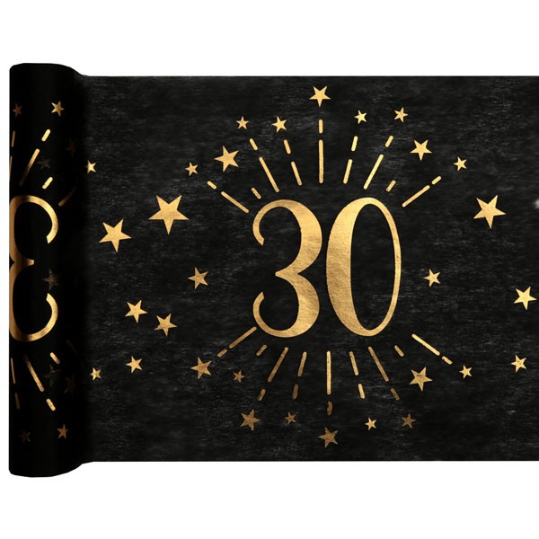 Tischläufer 30 Geburtstag schwarz gold