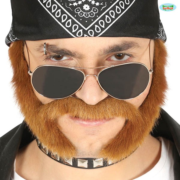 Bikerbart Backenbart rot-braun