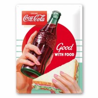 Coca Cola Blechschild with Food Coca Cola Blechschild with Food