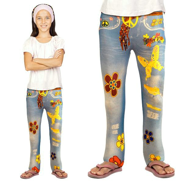 Kinder Flower Power Hippie Look Leggings