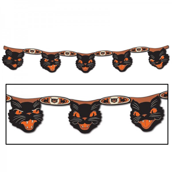 Vintage Halloween Katzen Girlande