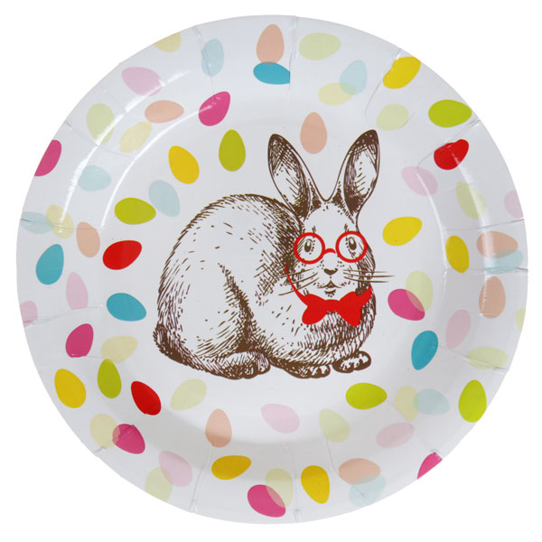 1 Osterteller Aus Pappe – Mit Osterhasen-Motiv, Wasserabweisend, Ca. 23,5 X 19 Cm, Als Nest Oder Essteller