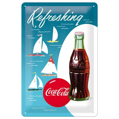 Deko Blechschild Coca-Cola Sailing Boats Segelschiff Werbemotiv  Geschenkidee Retro Nostalgie 30er 50er Jahre Gadgets Dekoration Partyshop  Nostalgic Art
