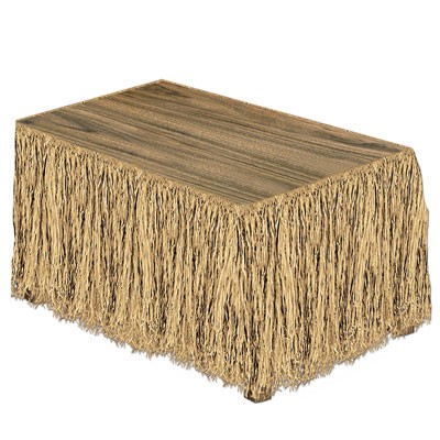 Tischvorhang Raffia Bast lang natur
