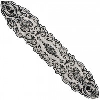 Tischläufer Totenkopf schwarze Spitze 06375