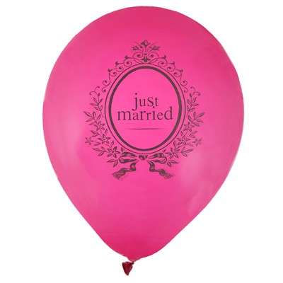 Luftballons Just Married pink 