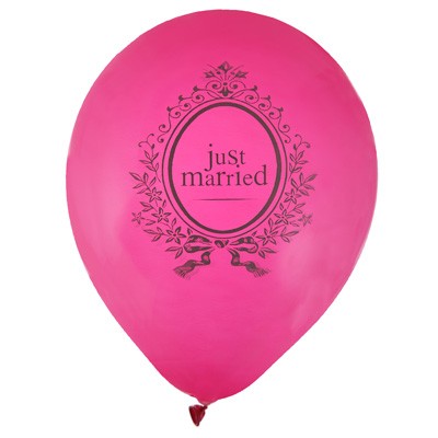 Luftballons Just Married pink