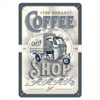 Blechschild Piaggio Ape Coffee Shop Blechschild Piaggio Ape Coffee Shop