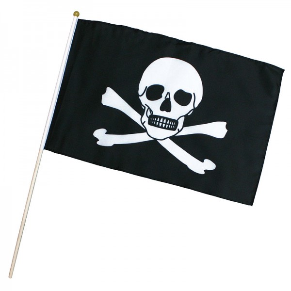 Piratenflagge mit Holzstab