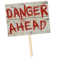 Partydeko Schild Danger Ahead Partydeko Schild Danger Ahead