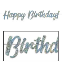 Happy Birthday Girlande silber Happy Birthday Girlande silber