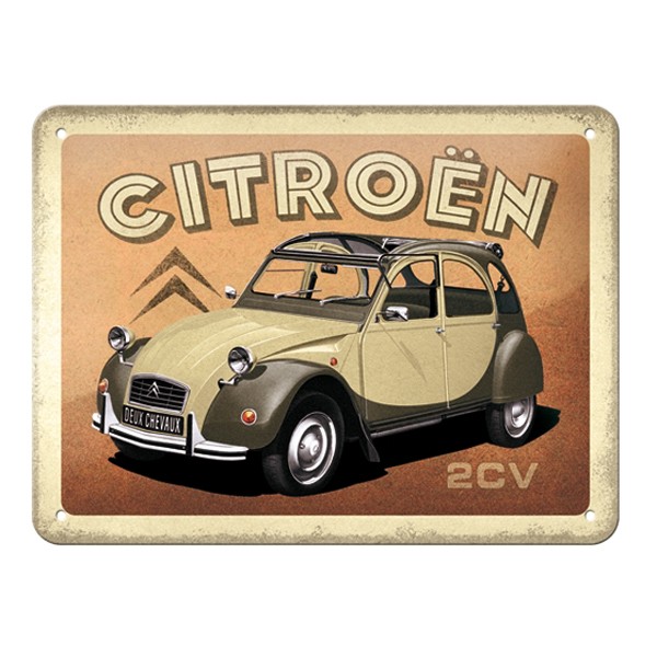 Blechschild Ente Citroen 2CV 20x15cm